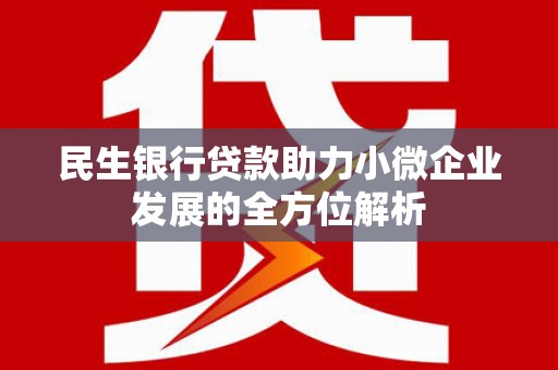 安泽民生银行贷款助力小微企业发展的全方位解析