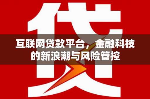 安泽互联网贷款平台，金融科技的新浪潮与风险管控